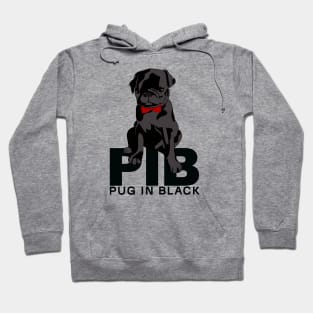 Pug in Black: Agent PIB Parody Hoodie